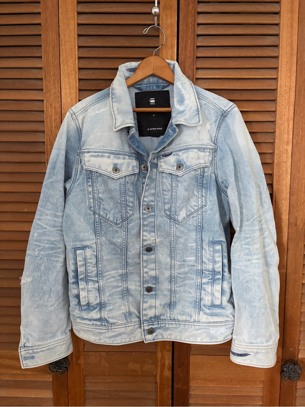G-Star Light Blue Washed Denim Jacket - Men's Shirt Jacket